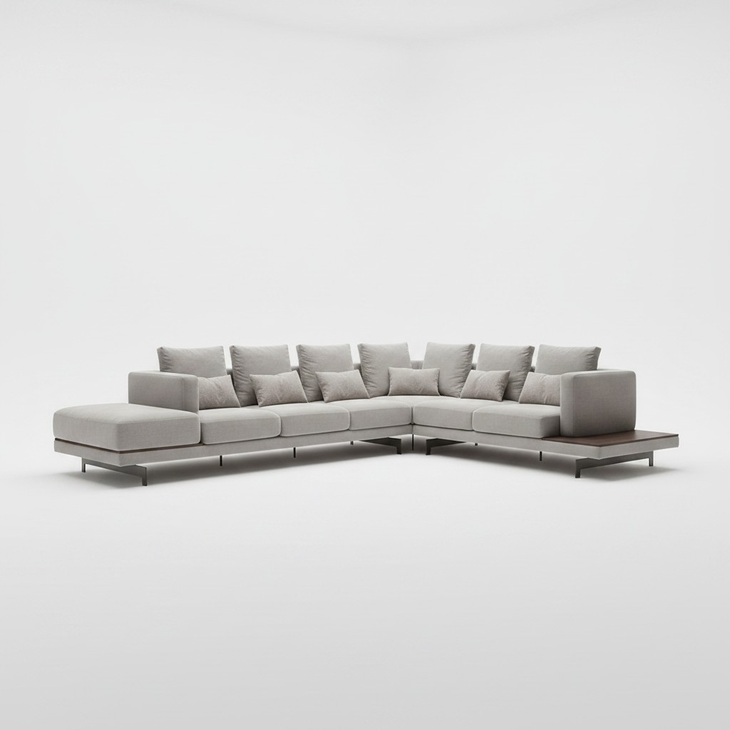 Zitbank Grijs Bank L-vorm Design Hoekbank Nieuwe Woonkamer Salontafel
