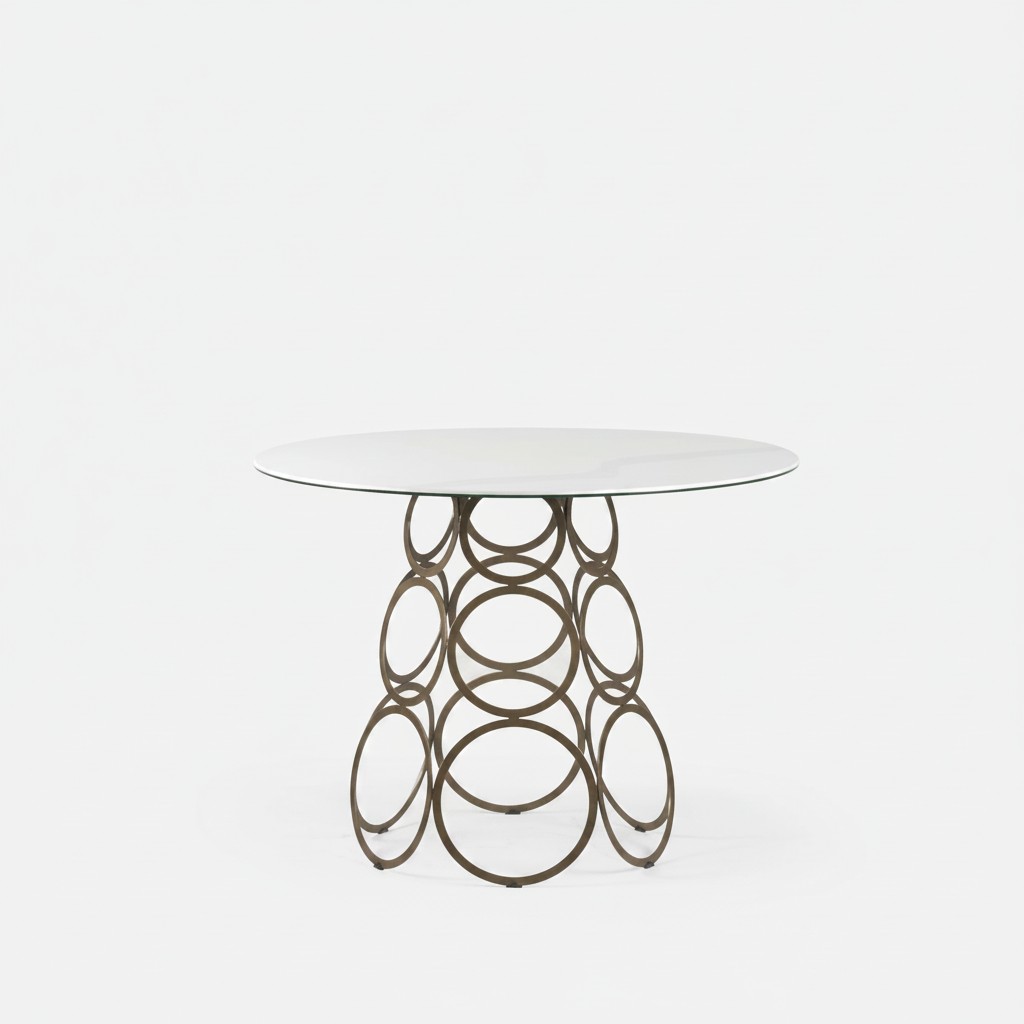Eetkamertafel Eettafel Rond Keukentafel met Metalen Tafelpoten 100×100cm Nieuw