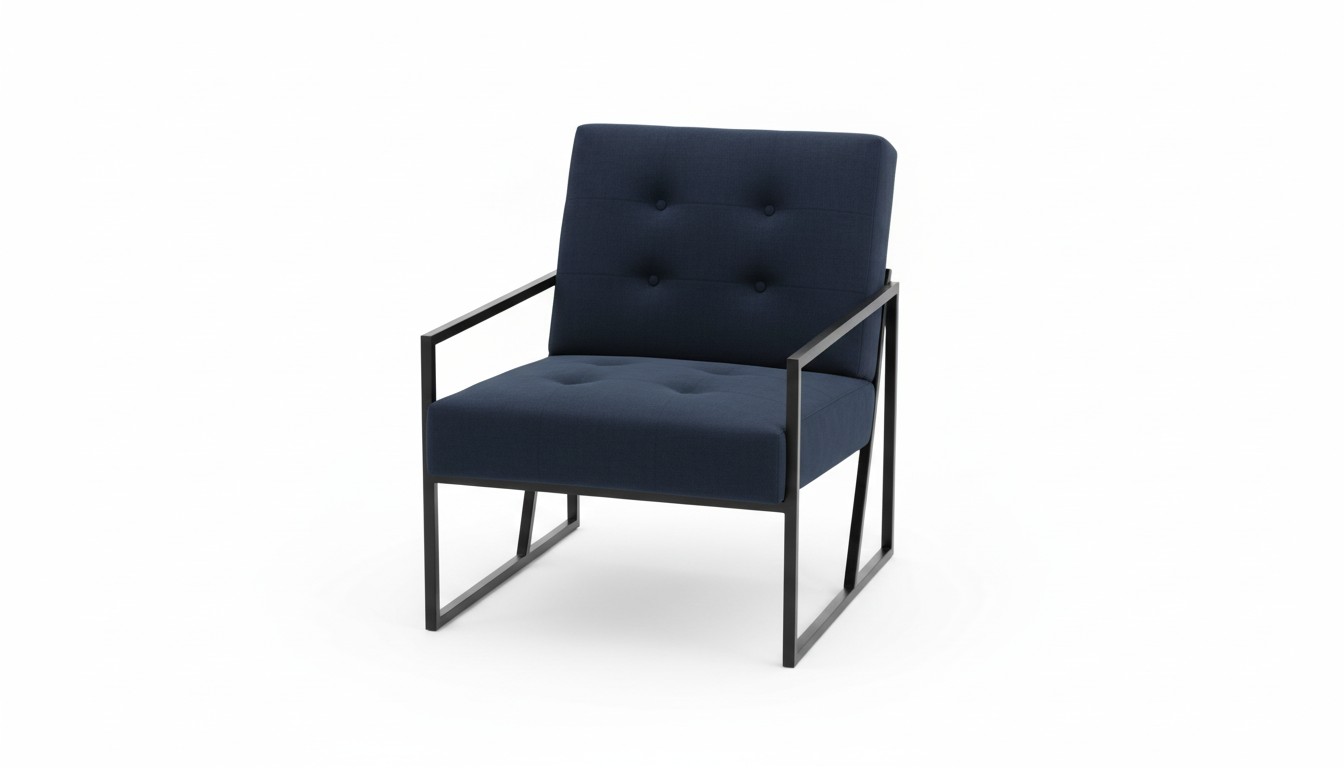 Gezellige zwarte fauteuil Nieuw Textiel Metaal Hoogwaardige Materialen