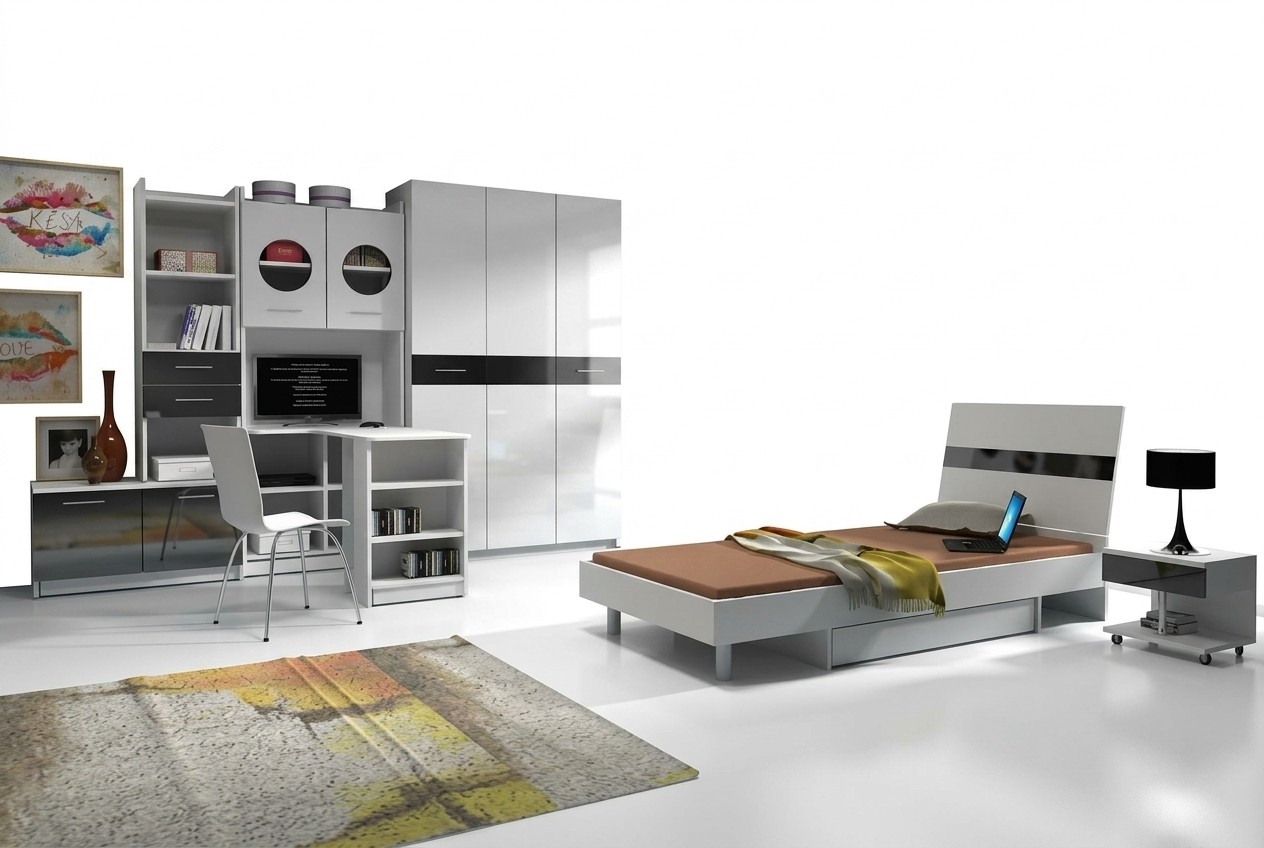 Jongenskamer 7-delig complete slaapkamer kinderbed kast bureau nieuw